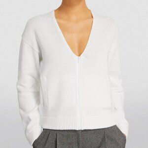MAXMARA Leisure White V-Neck Knit Cardigan Sweater Size Large